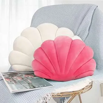 Yi-gog Seashell Pillow Soft Decorative Ocean Accent
