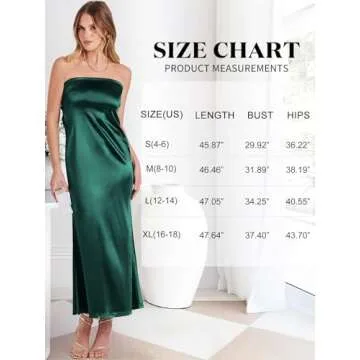ANRABESS Women Summer Wedding Guest Maxi Dress Strapless Satin Tube Bodycon Backless Cocktail Formal Dresses 2025 Spring Deep Green