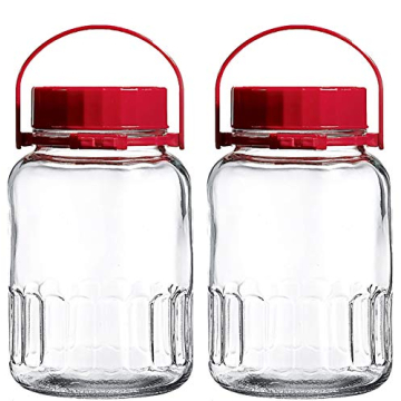 1 Gallon Glass Jar With Lid - Versatile for Brewing & Storage