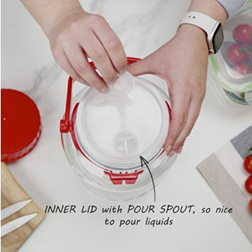 1 Gallon Glass Jar With Lid for Brewing and Storage