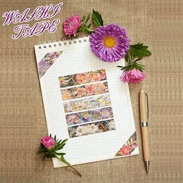 LUHIMO Floral Washi Tape - Gorgeous Decorative Gold Foil
