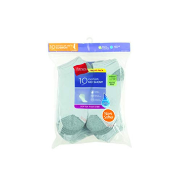 Hanes Women’s 10-Pack No Show Liner Socks for Comfort