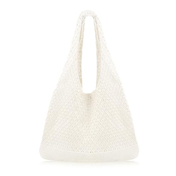 COOKOOKY Beach Tote Bag - Crochet Summer Bag for Women, Aesthetic Mesh Tote