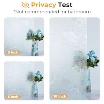 rabbitgoo Window Privacy Film, Stained Glass Decorative Privacy Window Cling, Prism Rainbow Static Cling Window Sticker, Anti-UV Front Door Glass Covering for Home, 23 x 78.7 inches