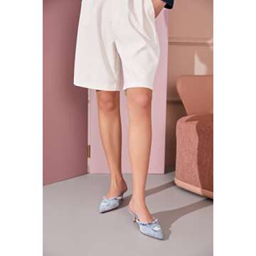 Vivianly Women’s Denim Kitten Heels Mules – Chic Comfort for Any Occasion