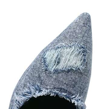 Vivianly Denim Heeled Mules for Stylish Comfort