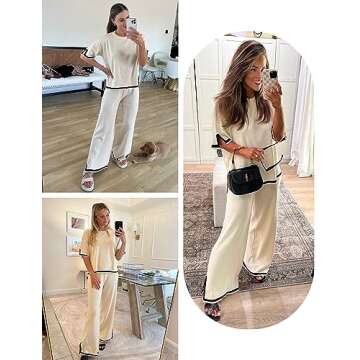 Athlisan Women’s Knit Two Piece Sweater Set for Casual Wear