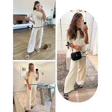 Athlisan Women’s Knit Two Piece Sweater Set for Casual Wear