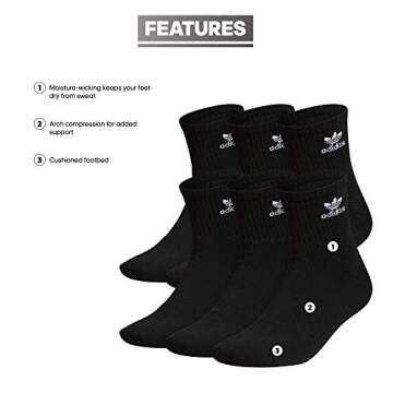 Adidas Originals Trefoil Quarter Socks – 6-Pack Comfort for Every Occasion