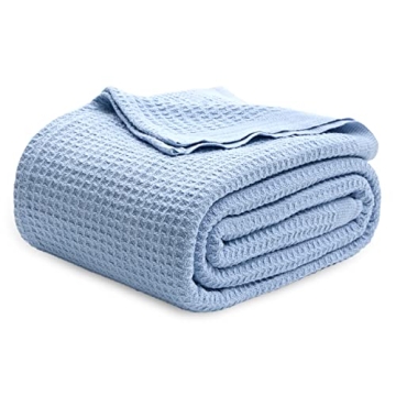 Bedsure 100% Cotton Blanket Queen Size - Soft Waffle Design for All Seasons