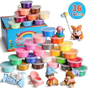 ifergoo Modeling Clay Kit - 36 Colors Magic Air Dry Ultra Light Clay, Safe & Non-Toxic, Great Toy Gift for Boys and Girls