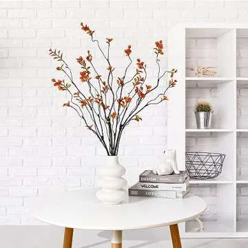 Dolicer 3Pcs Artificial Fall Branches for Home Decor