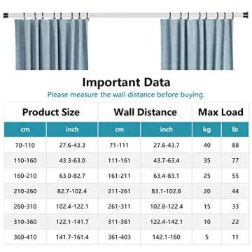 Oxdigi Room Divider Tension Curtain Rod Long / 102.4-122.1 inches Large No Drilling Adjustable Window Curtain Rod for Bathroom, Shower Indoor Decor/Cream White