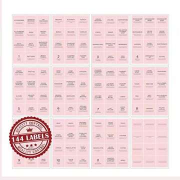144 Laundry Room Labels Preprinted Set, Prefdo Pink Minimalist Water/Oil Resistant, Self Adhesive Ho...