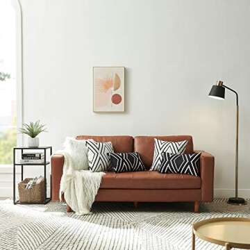 Nestinco Set of 2 White Pillow Covers 20 x 20 inches Boho Aztec Polyester Blend Square Decorative Throw Pillow Covers for Sofa Couch Bed Decor