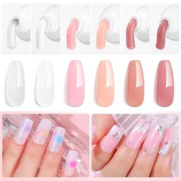 Makartt Poly Nail Gel Set - 6 Elegant Neutral Colors for Strong Nail Extensions