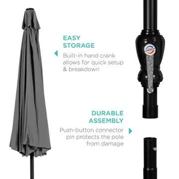 Best Choice Products 10ft Outdoor Patio Umbrella - Gray
