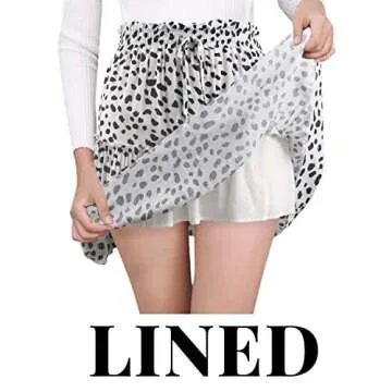 Alelly Women's Summer Cute High Waist Ruffle Skirt Floral Print Swing Beach Mini Skirt