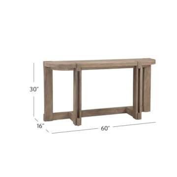 Modern Rustic Console Table in Mindi Wood
