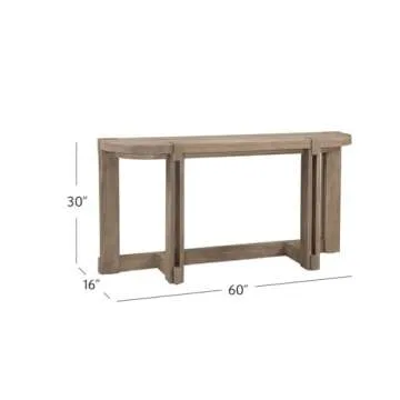 Modern Rustic Console Table in Mindi Wood