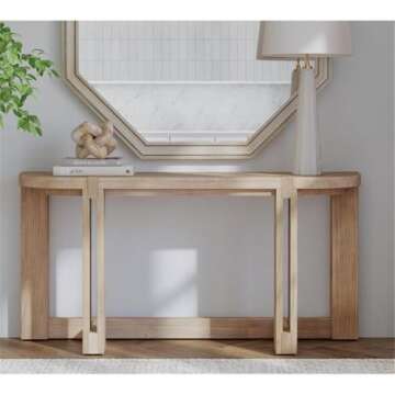 Modern Rustic Console Table in Mindi Wood