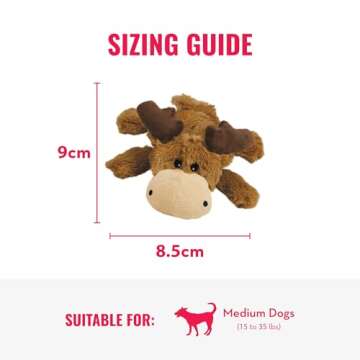 KONG Cozie Marvin Moose & SqueakAir Balls - Durable Interactive Dog Toys for Medium Dogs