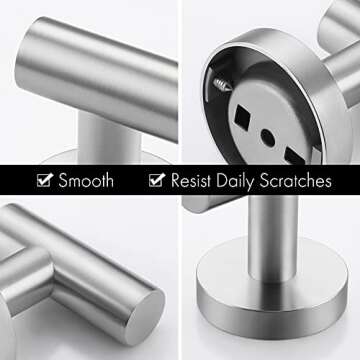Premium Stainless Steel Towel Hooks for Bathroom & Kitchen