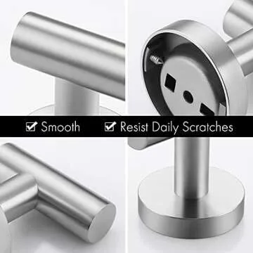 Premium Stainless Steel Towel Hooks for Bathroom & Kitchen