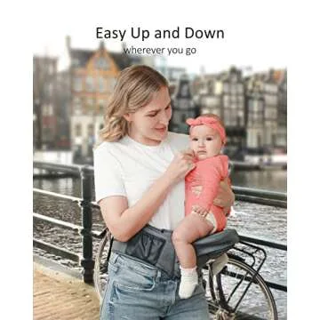 Baby Hip Carrier - MOMIDEAL Toddler Carrier, Stylish Baby Hip Seat Carrier for Newborns to 8-66 lbs Toddlers, Various Pockets, Adjustable Waistband, Ergonomic Infant Non-Slip Toddler Carrier (Grey)