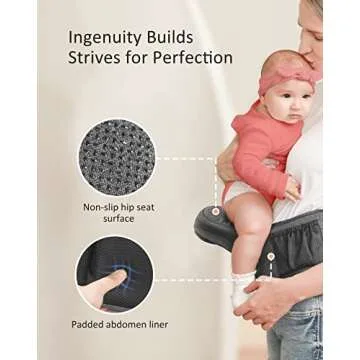 Baby Hip Carrier - MOMIDEAL Toddler Carrier, Stylish Baby Hip Seat Carrier for Newborns to 8-66 lbs Toddlers, Various Pockets, Adjustable Waistband, Ergonomic Infant Non-Slip Toddler Carrier (Grey)
