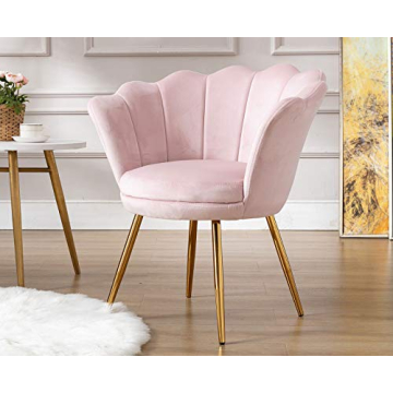 Guyou Velvet Accent Chair with Gold Legs - Stylish Comfort