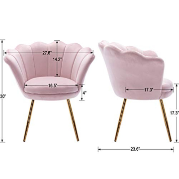 Guyou Velvet Accent Chair with Gold Legs - Stylish Comfort