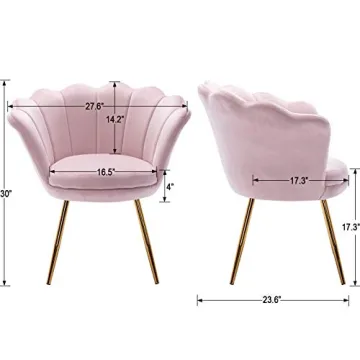 Guyou Velvet Accent Chair with Gold Legs - Stylish Comfort