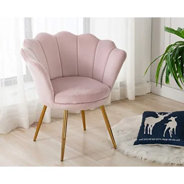 Guyou Velvet Accent Chair with Gold Legs - Stylish Comfort