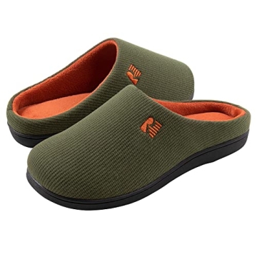 RockDove Men's Original Two-Tone Memory Foam Slipper, Size 9-10 US Men, Hunter Green