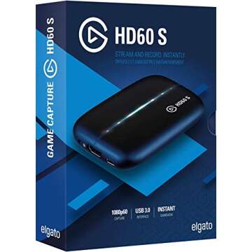 Elgato Game Capture Card HD60 S - Stream and Record in 1080p60, for PlayStation 4, Xbox One & Xbox 360 (Renewed)