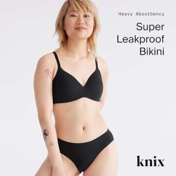 KNIX Super Leakproof Bikini - Mid Rise Bikini Bottom Period Underwear - Menstruation Underwear with ...