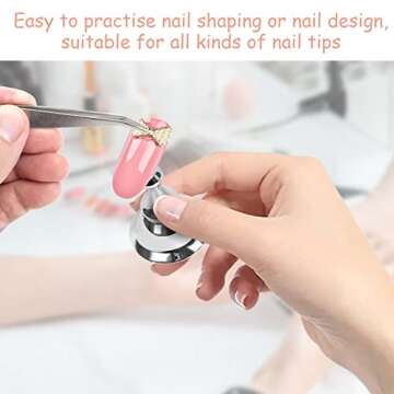 LOUIIX Nails Display Practice Art Painting Magnetic Nail Holder for Painting Nails Acrylic Nail Practice Stand for False Nail Designs with Adhesive Tape for Home DIY Salon