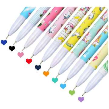 Cute Gel Ink Pens Set - Unicorn & Flamingo 10 Pcs