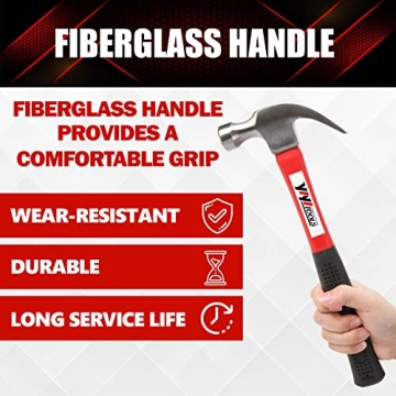 Durable YIYITOOLS 16oz Claw Hammer for Home Projects