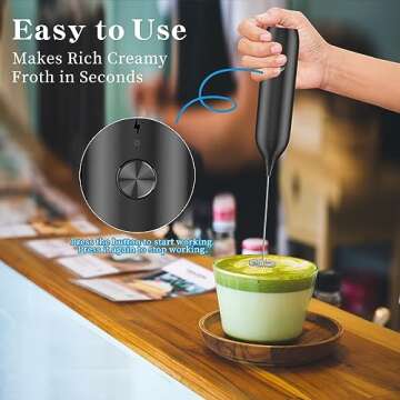 Rechargeable Milk Frother - Handheld for Every Beverage