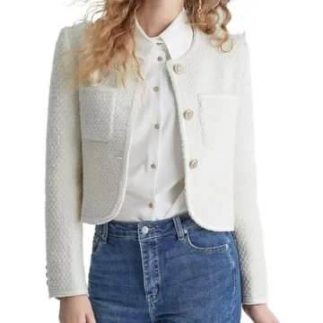 Elegant Urban Revivo Cropped Tweed Blazer for Women