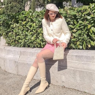 Elegant Urban Revivo Cropped Tweed Blazer for Women