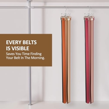 ZEDODIER 8-Hook Belt Organizer Space-Saving Closet Storage