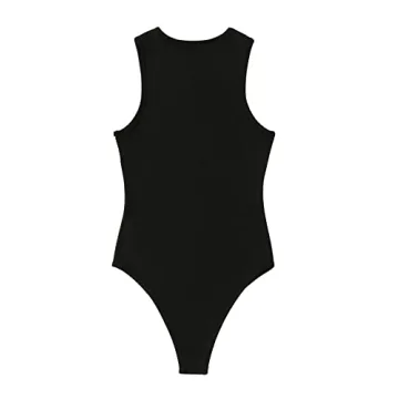 Stylish SweatyRocks Women's Ribbed Knit Bodysuit