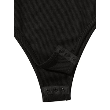 Stylish SweatyRocks Women's Ribbed Knit Bodysuit