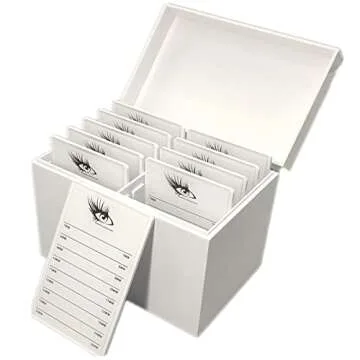 May healthbeauty 10 Layers Acrylic Eyelash Storage Box, Makeup Organizer False Eyelashes Glue Pallet Holder Grafting Extension Close-Packed Display