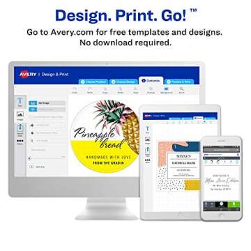 Avery Round Labels with Sure Feed, 3" Diameter, 150 Glossy White Labels (36501)