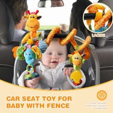 Jollybaby Giraffe Plush Car Seat Toy for Infants