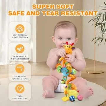 Jollybaby Giraffe Plush Car Seat Toy for Infants